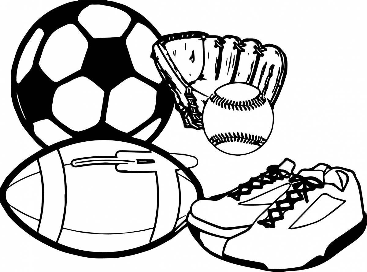 Exciting sports equipment coloring page