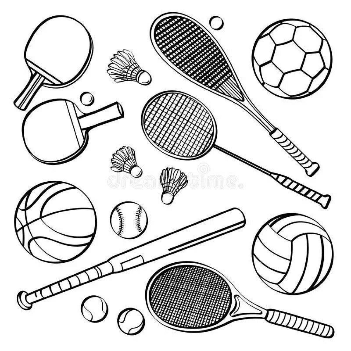 Live sports equipment coloring page