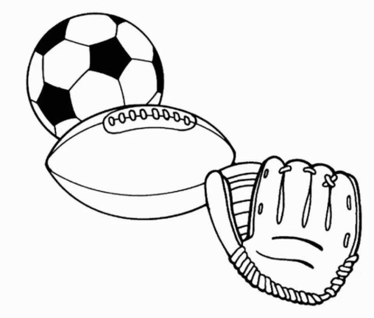 Intriguing sports equipment coloring page