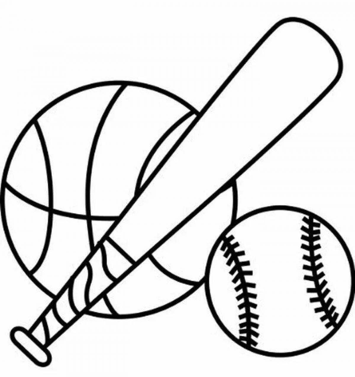 Coloring page glamor sports equipment