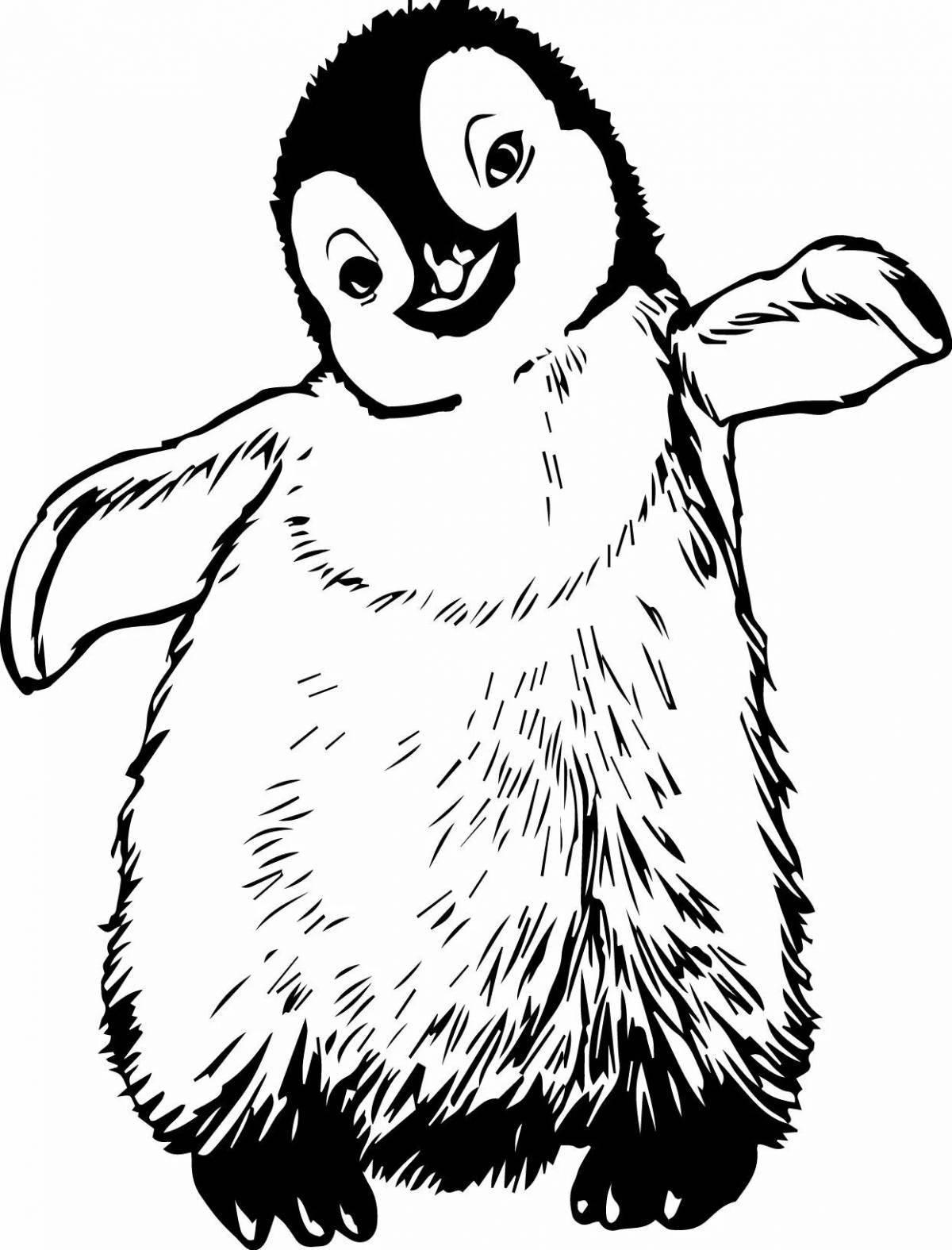Penguin fun coloring book