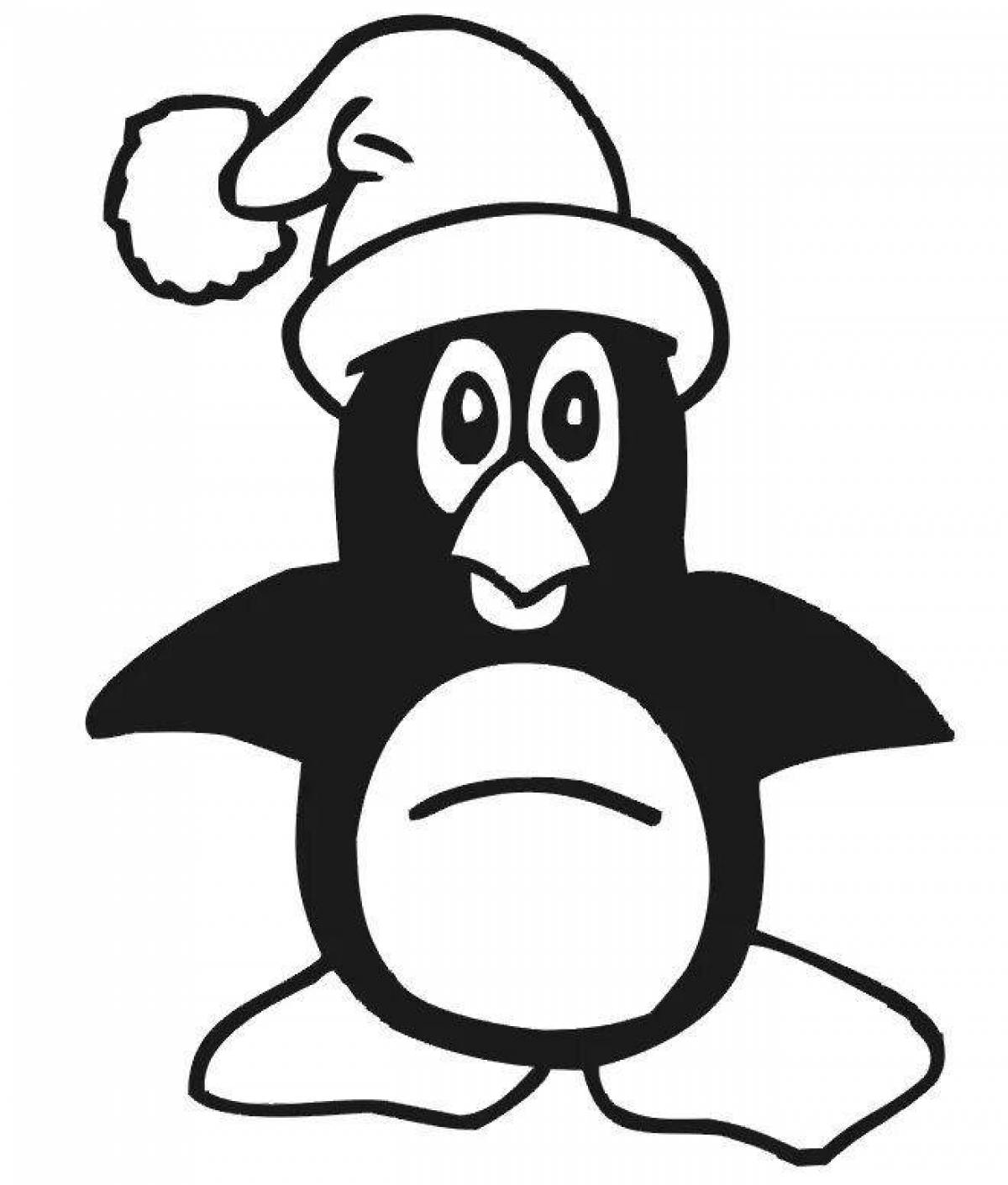 Coloring page playful penguin