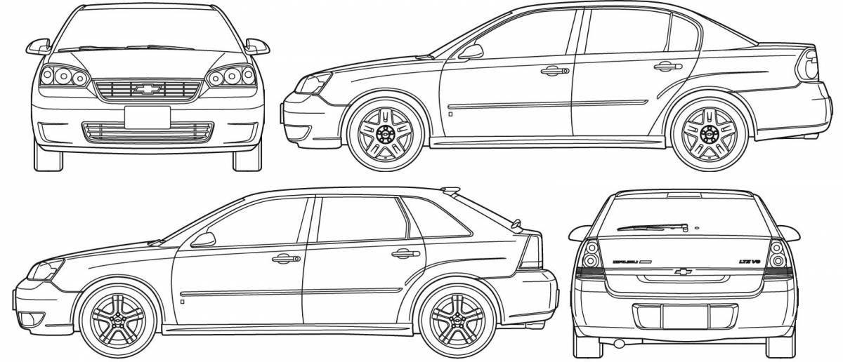Playful chevrolet cruze coloring page