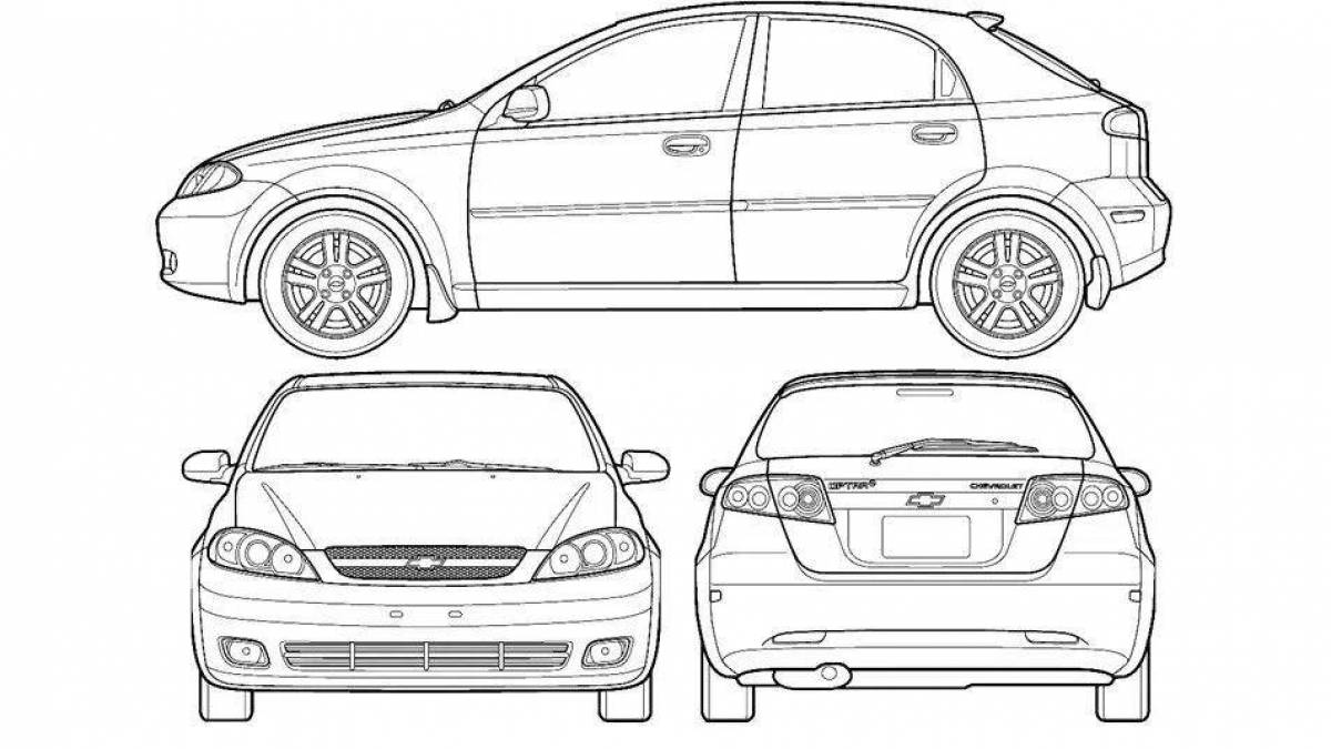Раскраска Гоночная машина Chevrolet – Развивающие иллюстрации