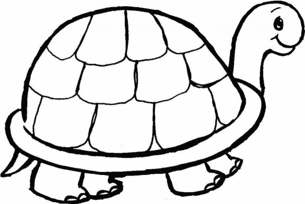 Раскраска веселая черепаха