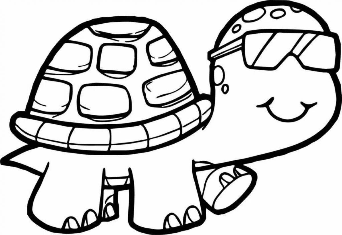 Glowing turtle coloring page