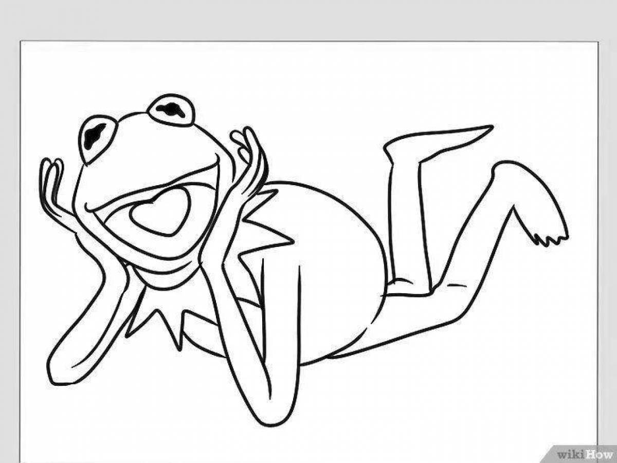 Coloring frog bright aesthetic