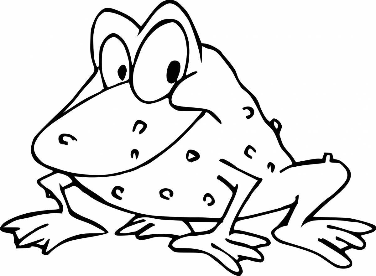 Coloring page funny frog aesthetic