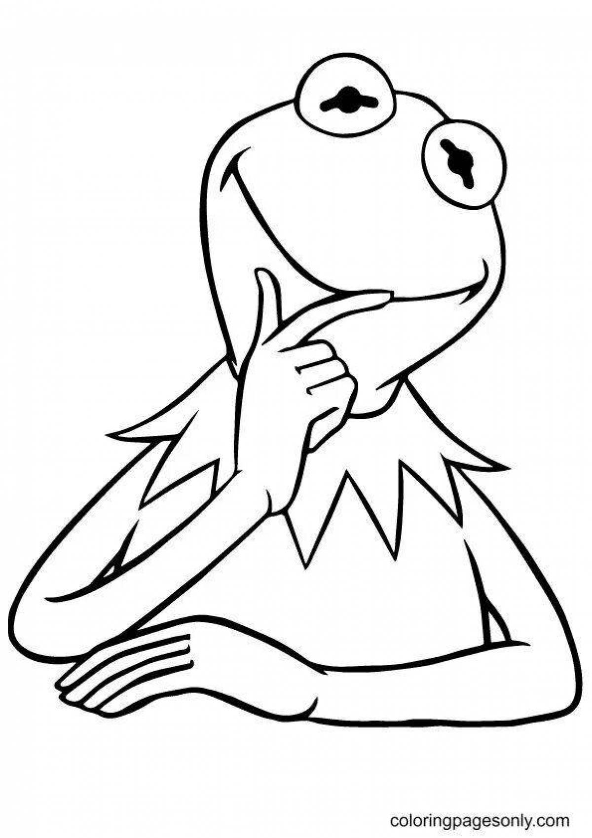 Frog aesthetics coloring page