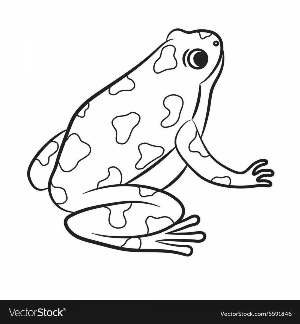Анимированная страница раскраски эстетики лягушки