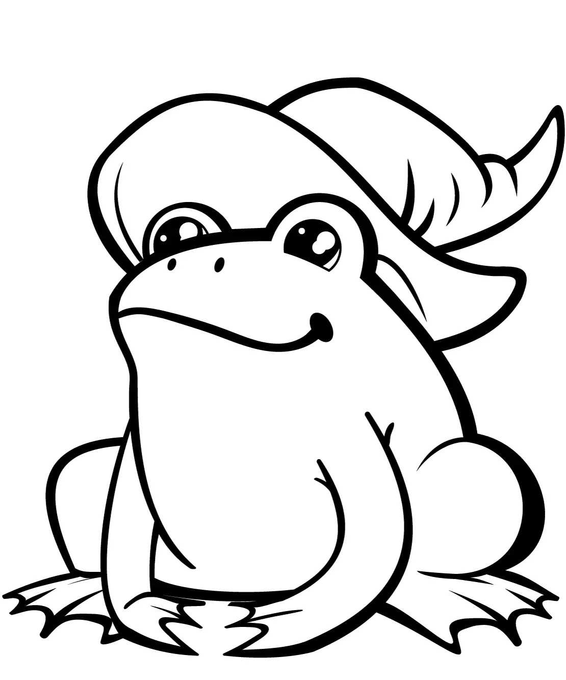 Glorious frog aesthetic coloring page