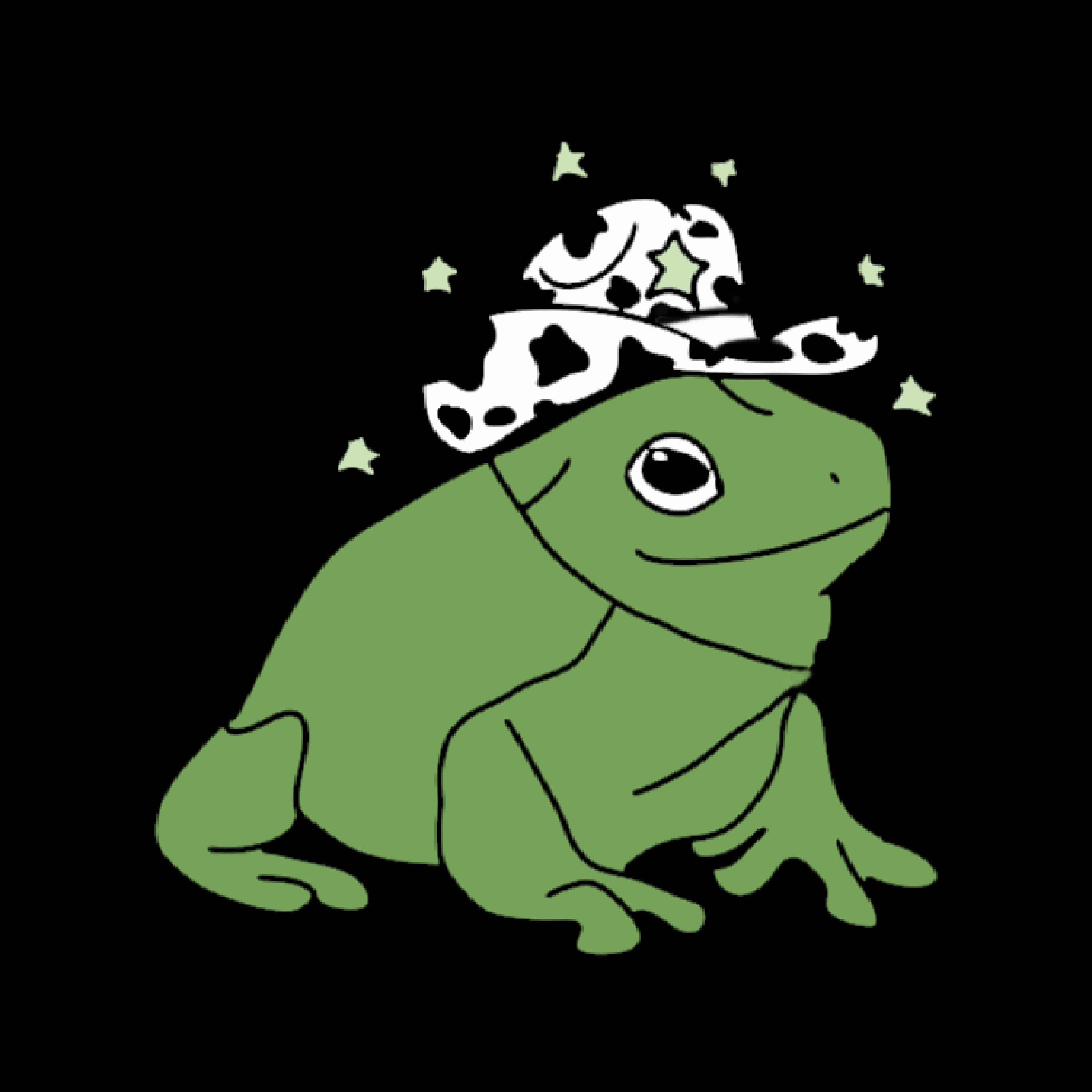 Coloring page blissful frog aesthetics