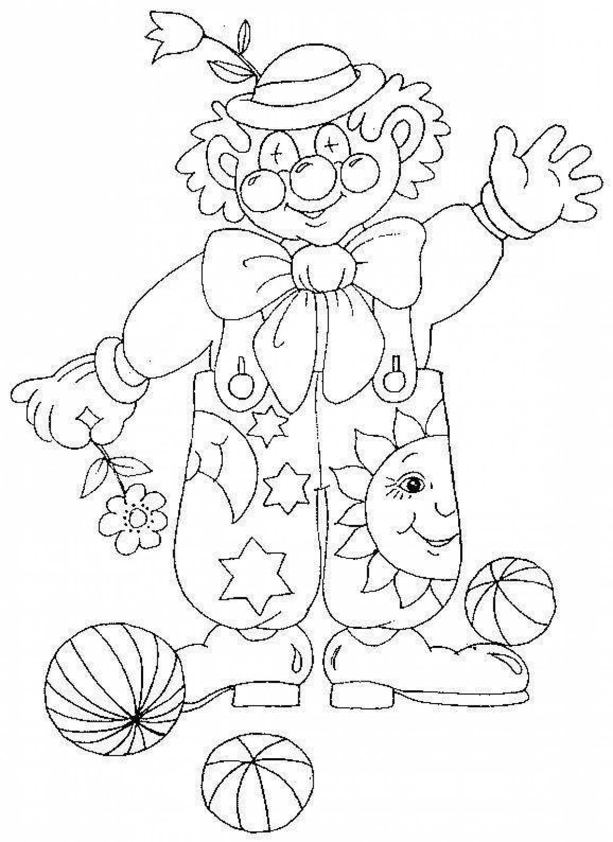 Fancy coloring funny clown