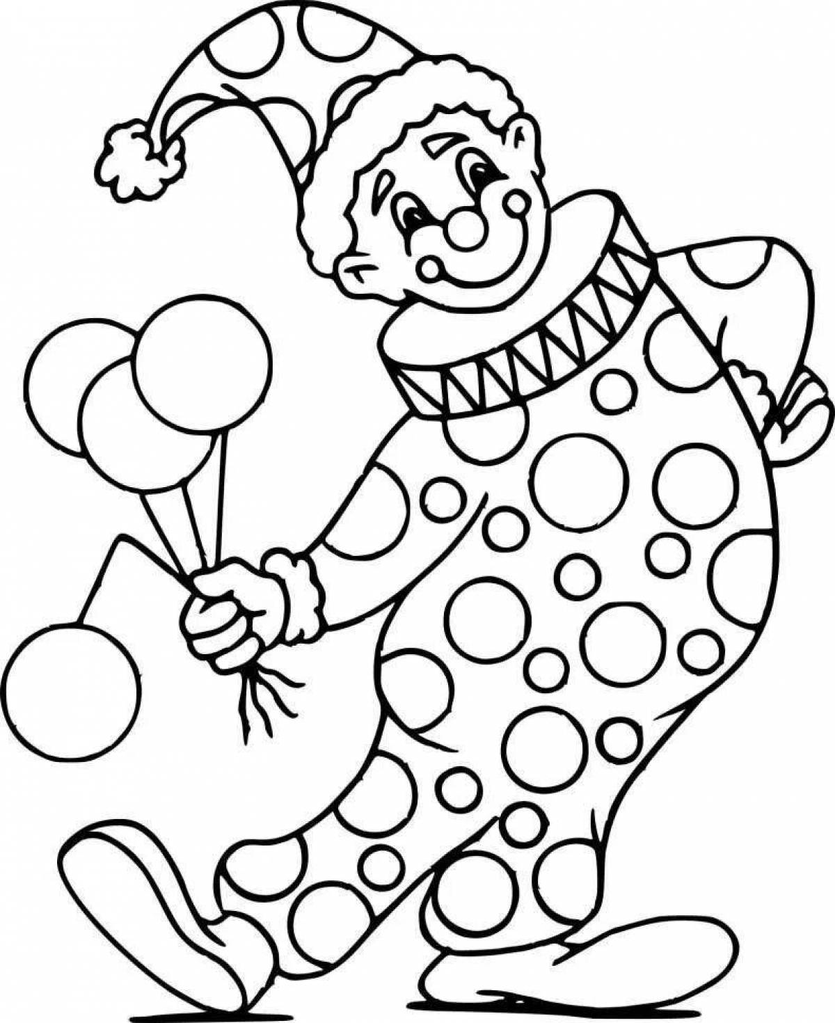 Crazy funny clown coloring book