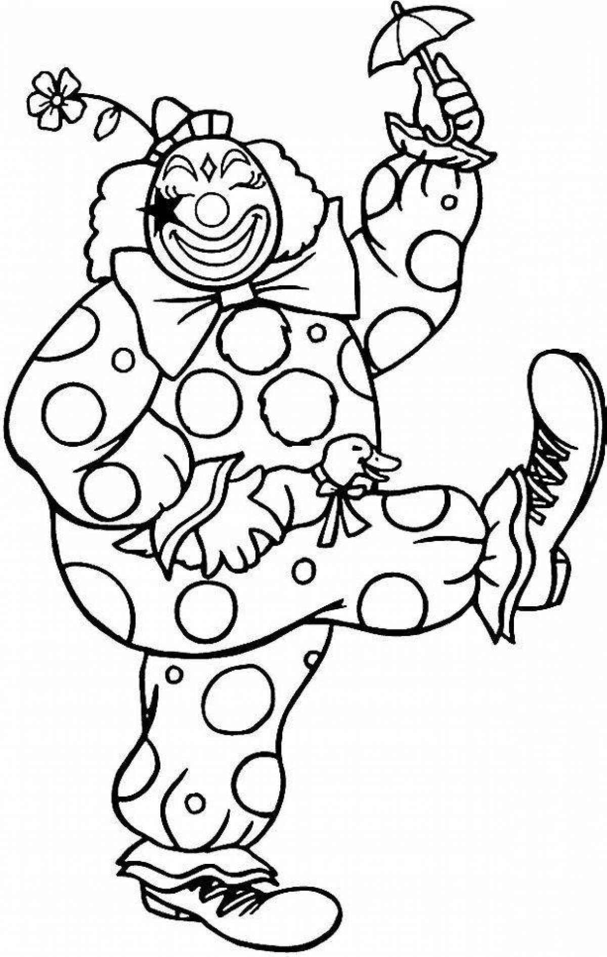 Irreverent funny clown coloring book
