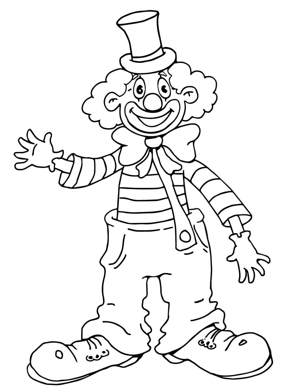 Colorful coloring funny clown