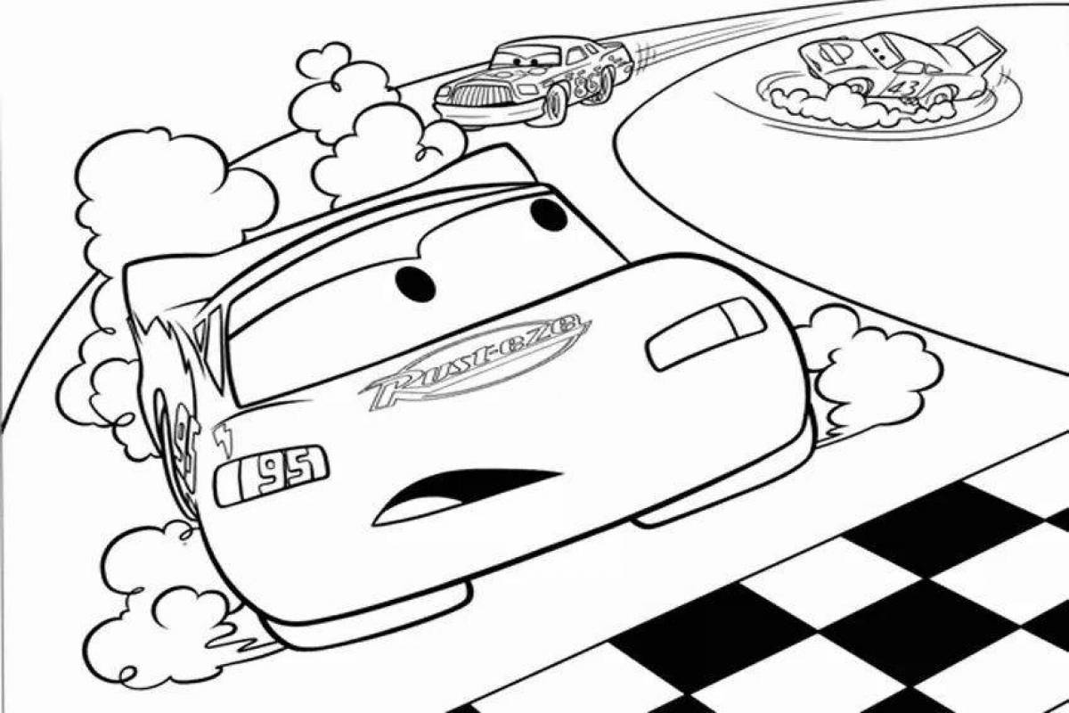 Coloring funny poppy cars