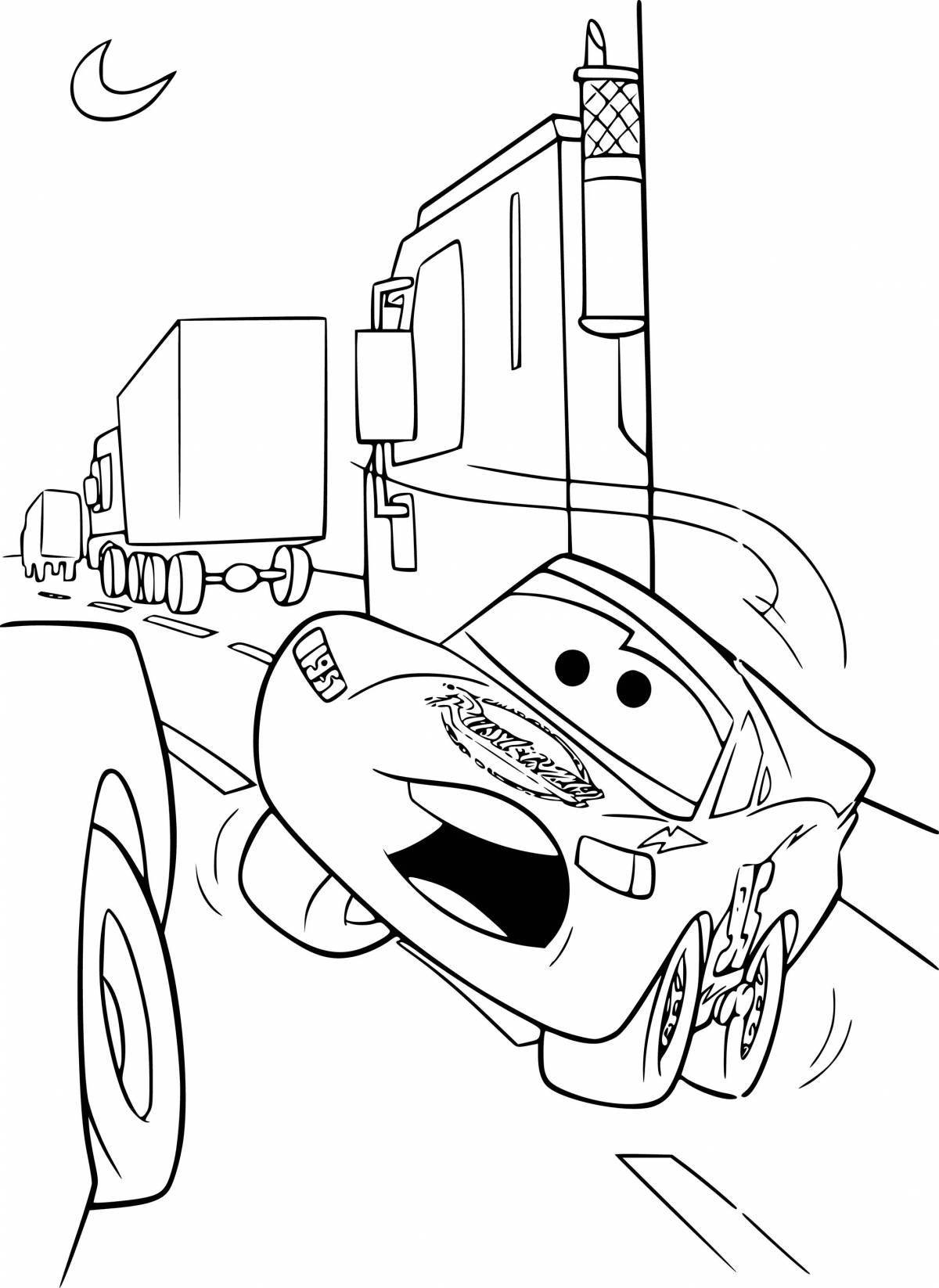 Adorable poppy cars coloring page
