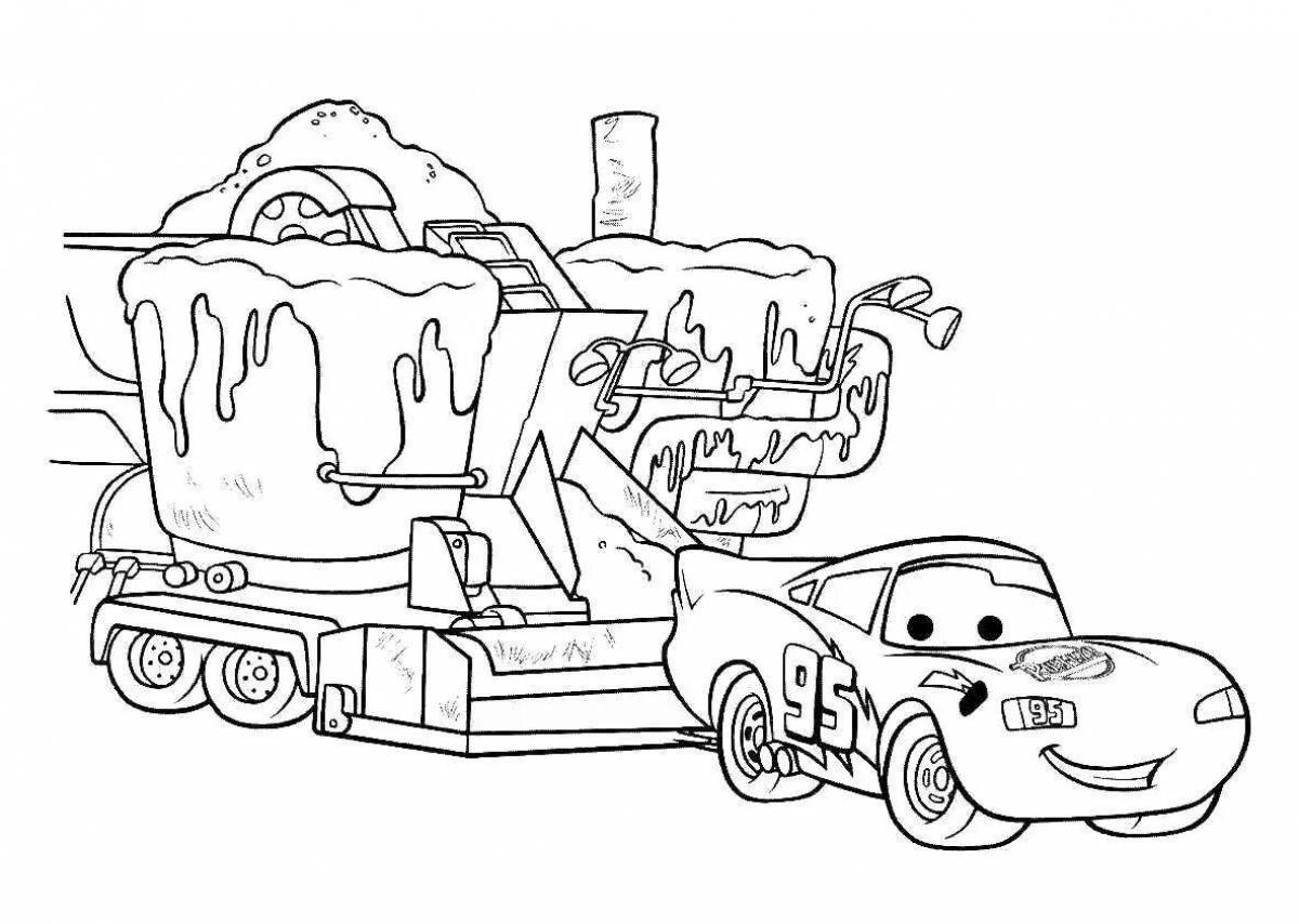 Coloring page adorable poppy cars