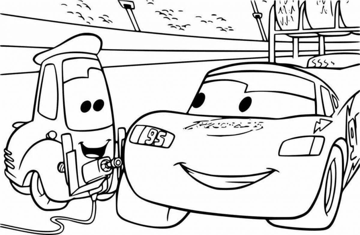 Coloring page attractive poppy cars