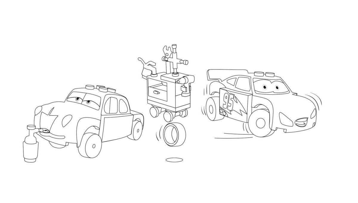 Charming poppy car coloring page
