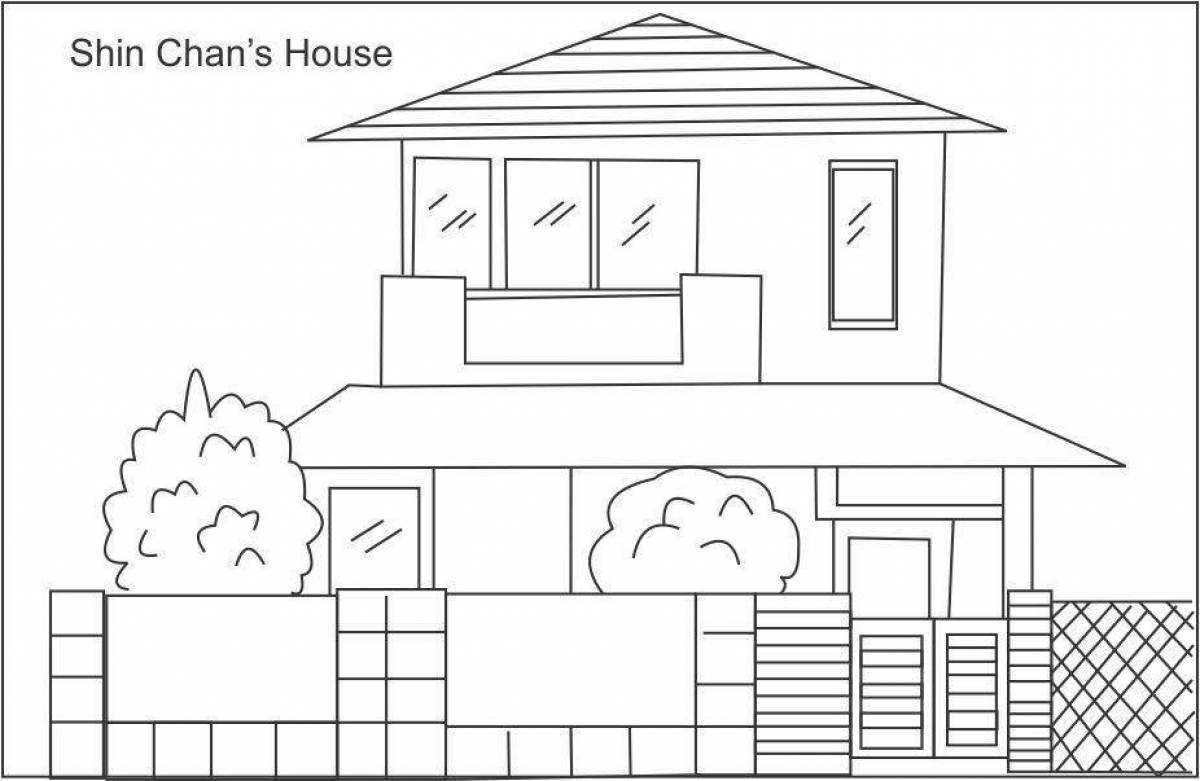 Colorful dream house coloring book