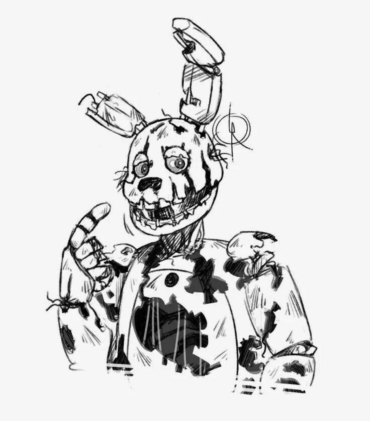 Springtrap animated coloring page
