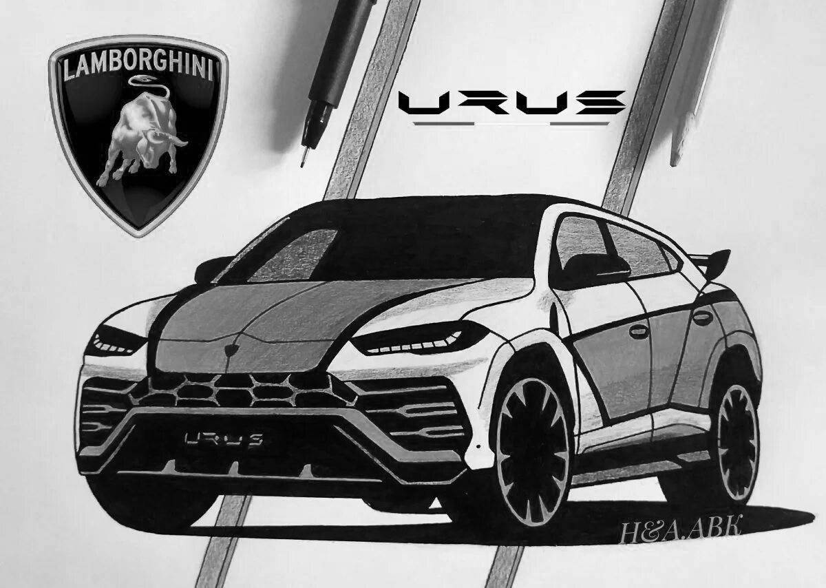 Urus Lamborghini Shiny Coloring Page