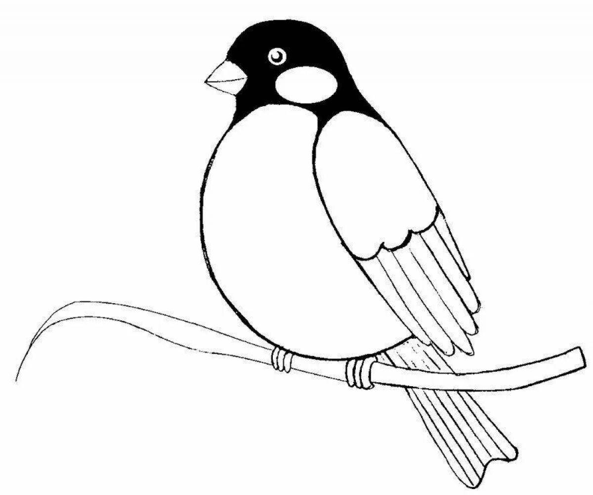 Happy tit bird coloring page