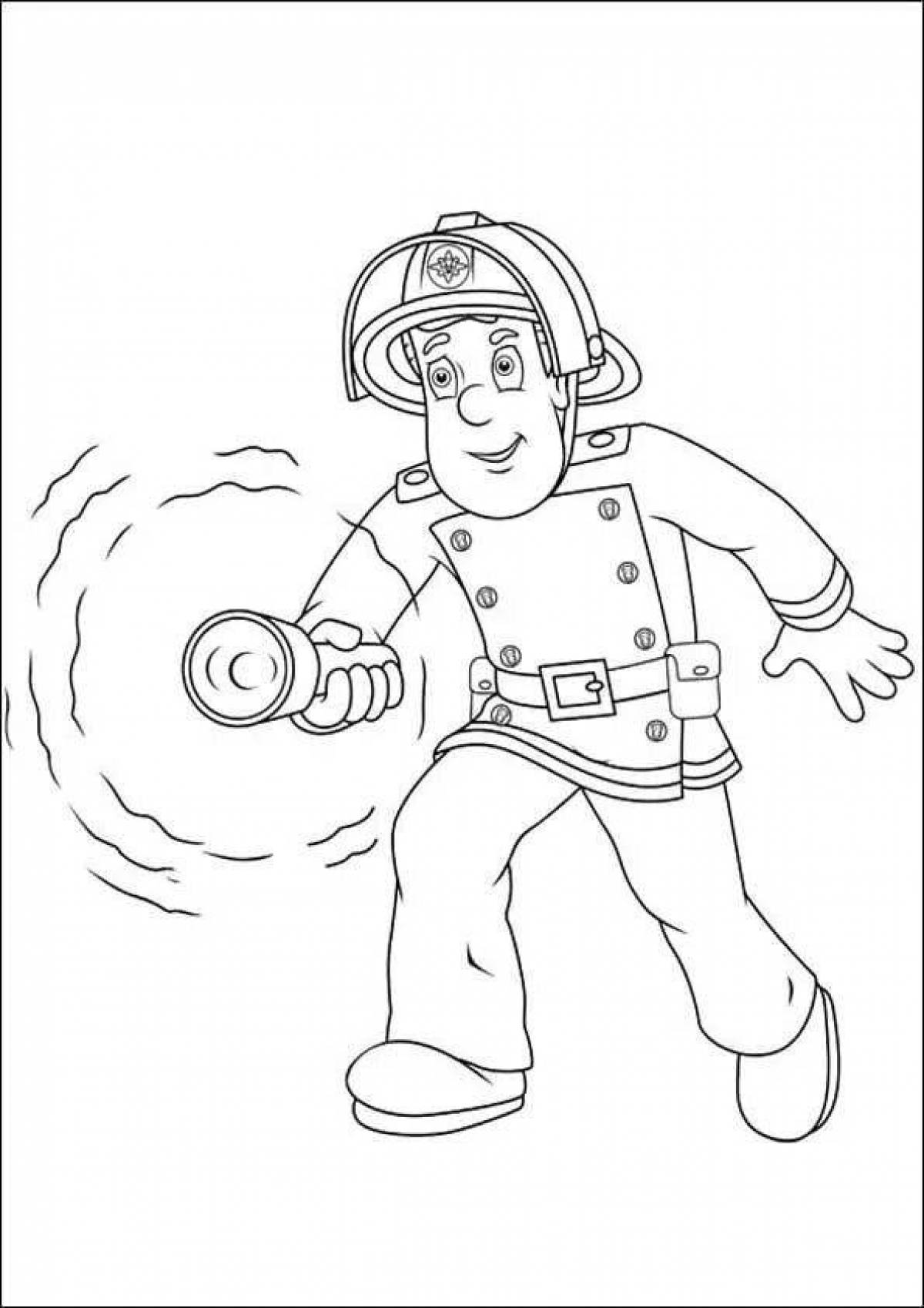 Картинки раскраски про пожарных (52 фото)