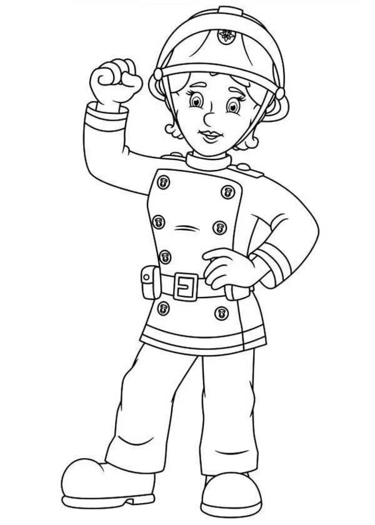 Coloring book intriguing firefighter profession