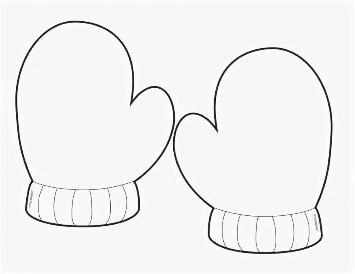 Coloring page funny mitten pattern