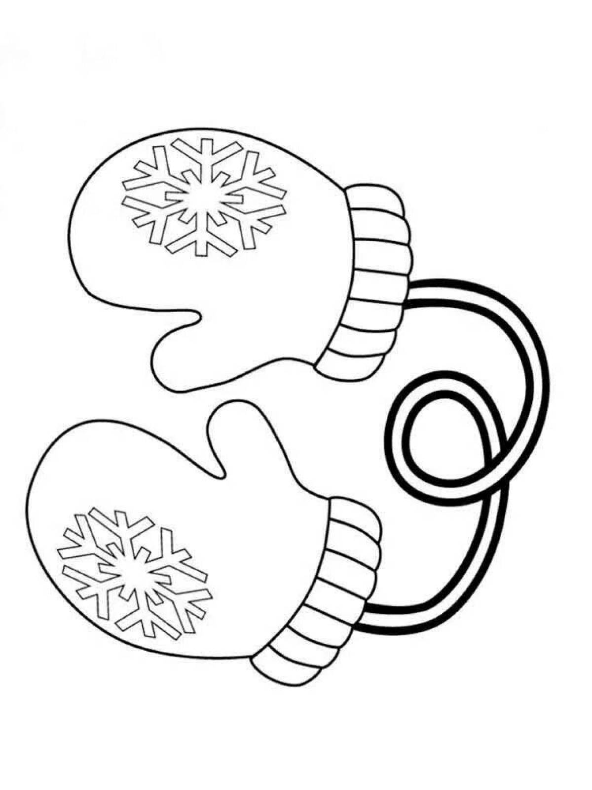 Glitter Mittens Coloring Page