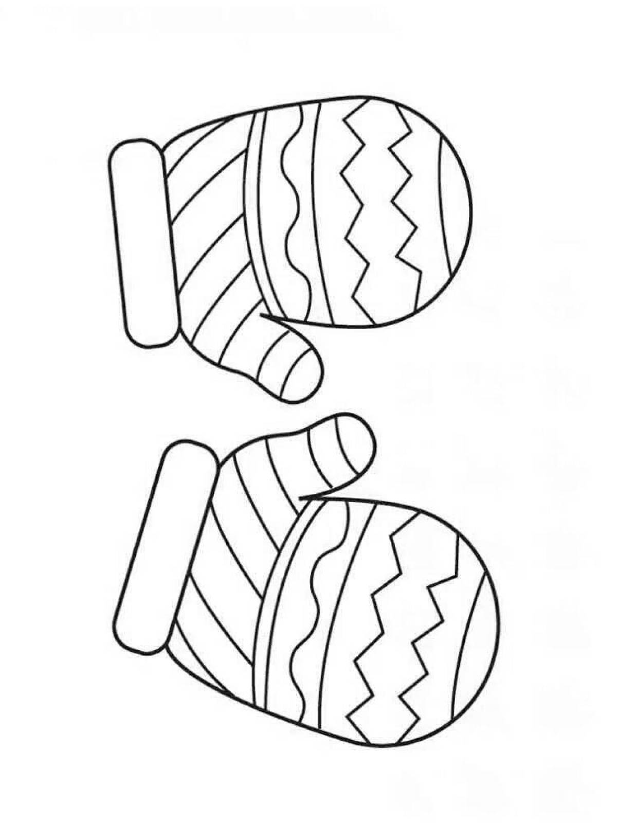 Coloring page attractive pattern of mittens