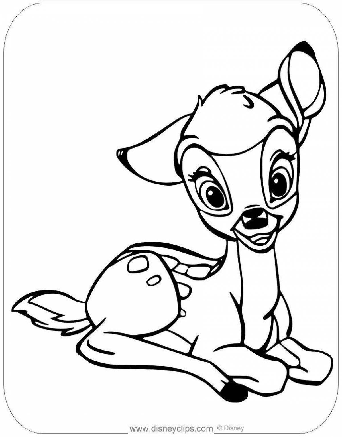 Charming bambi fawn coloring book