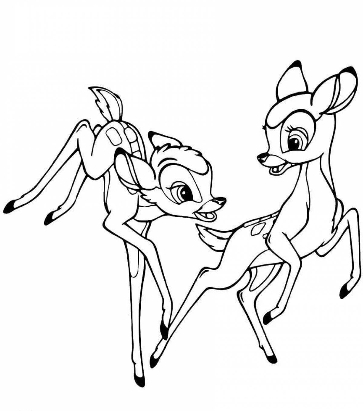 Coloring page charming bambi faun