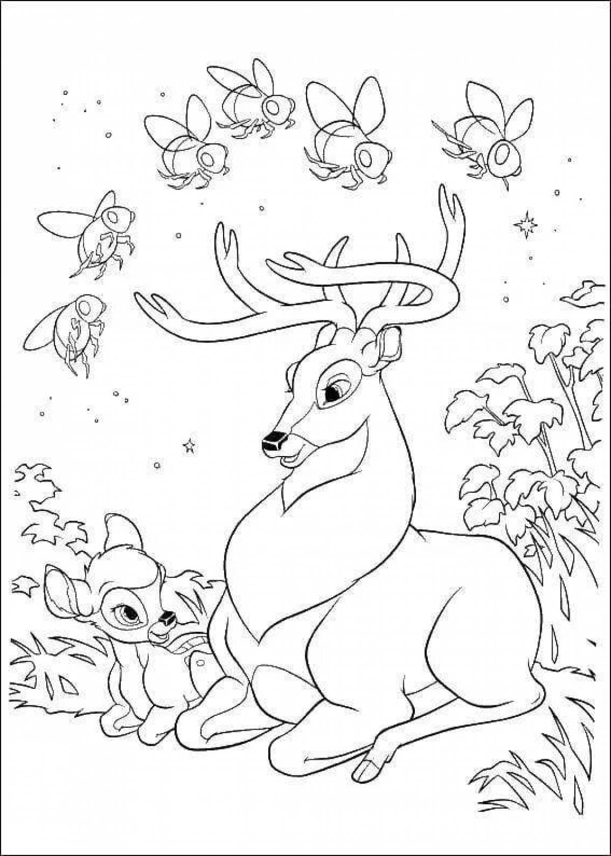 Coloring page sweet bambi fawn