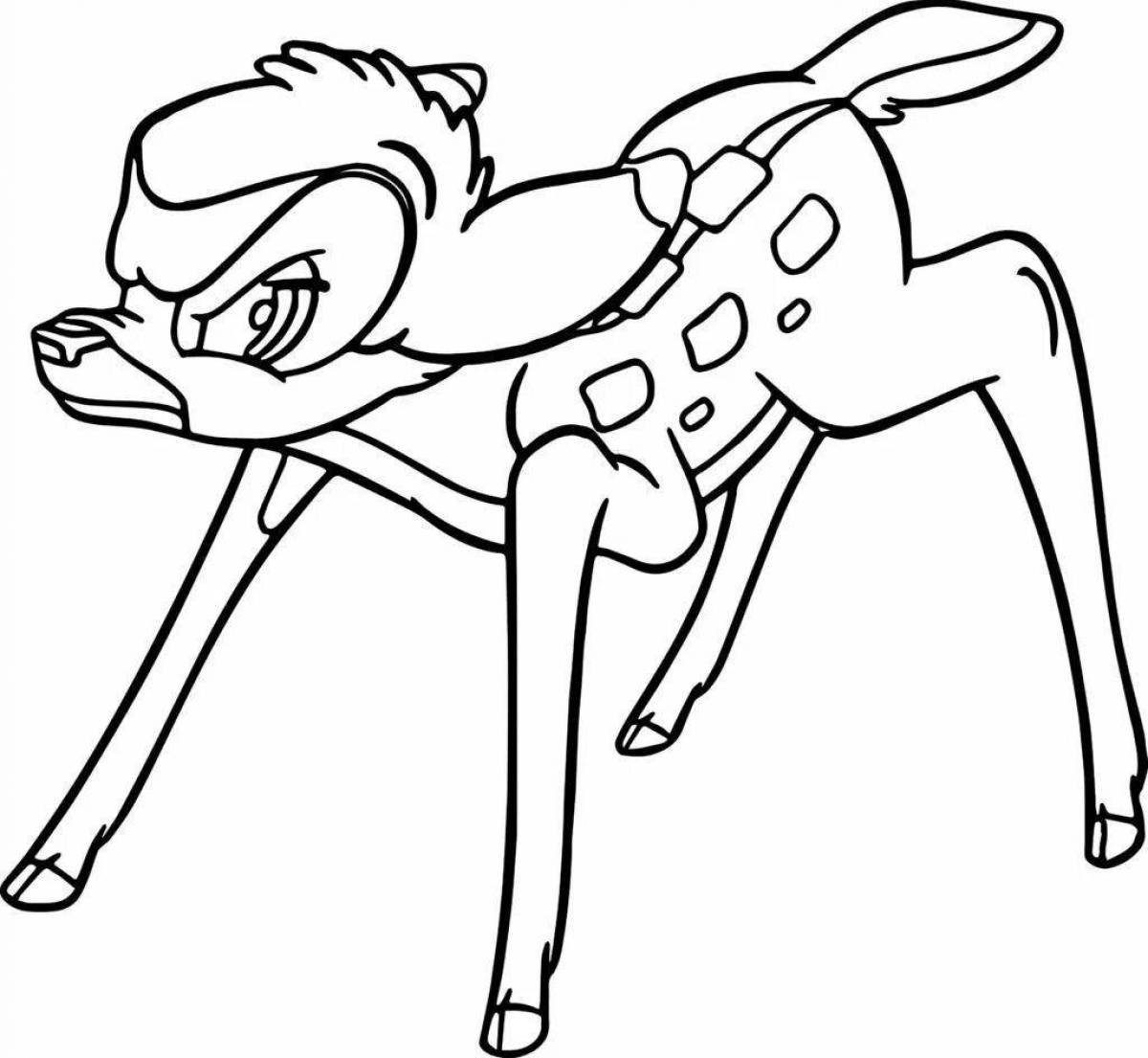 Cute bambi fawn coloring page