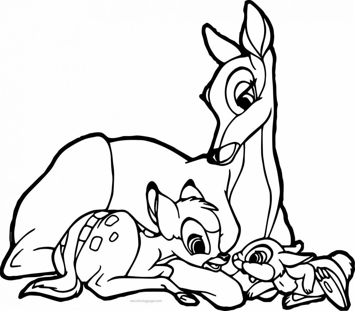 Coloring page gorgeous bambi fawn