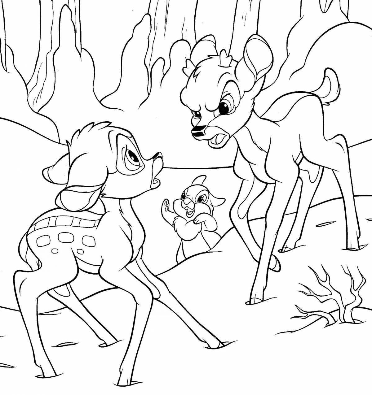 Colouring funny bambi faun