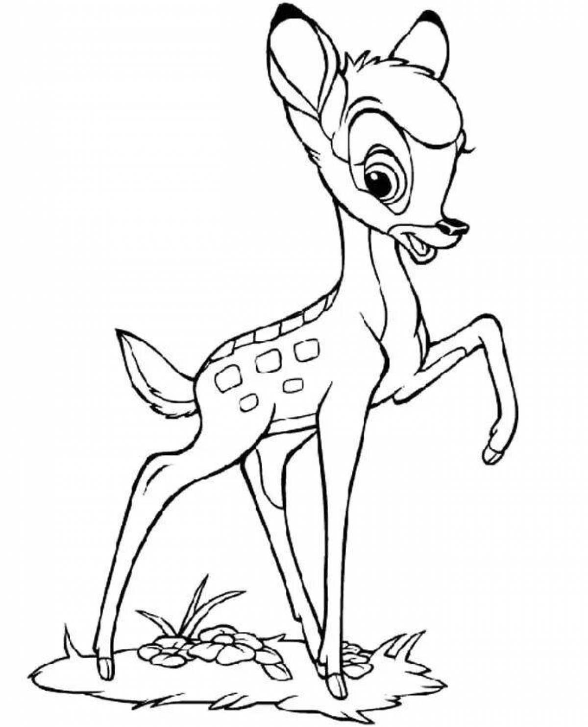 Coloring page joyful bambi faun