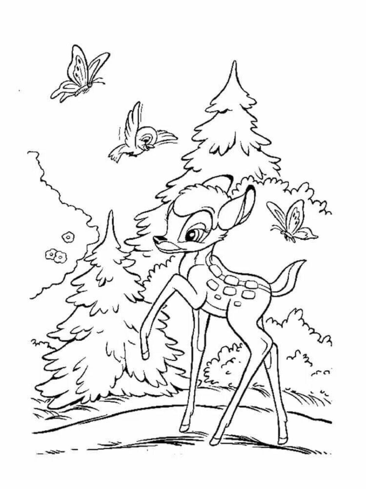 Bambi faun live coloring page