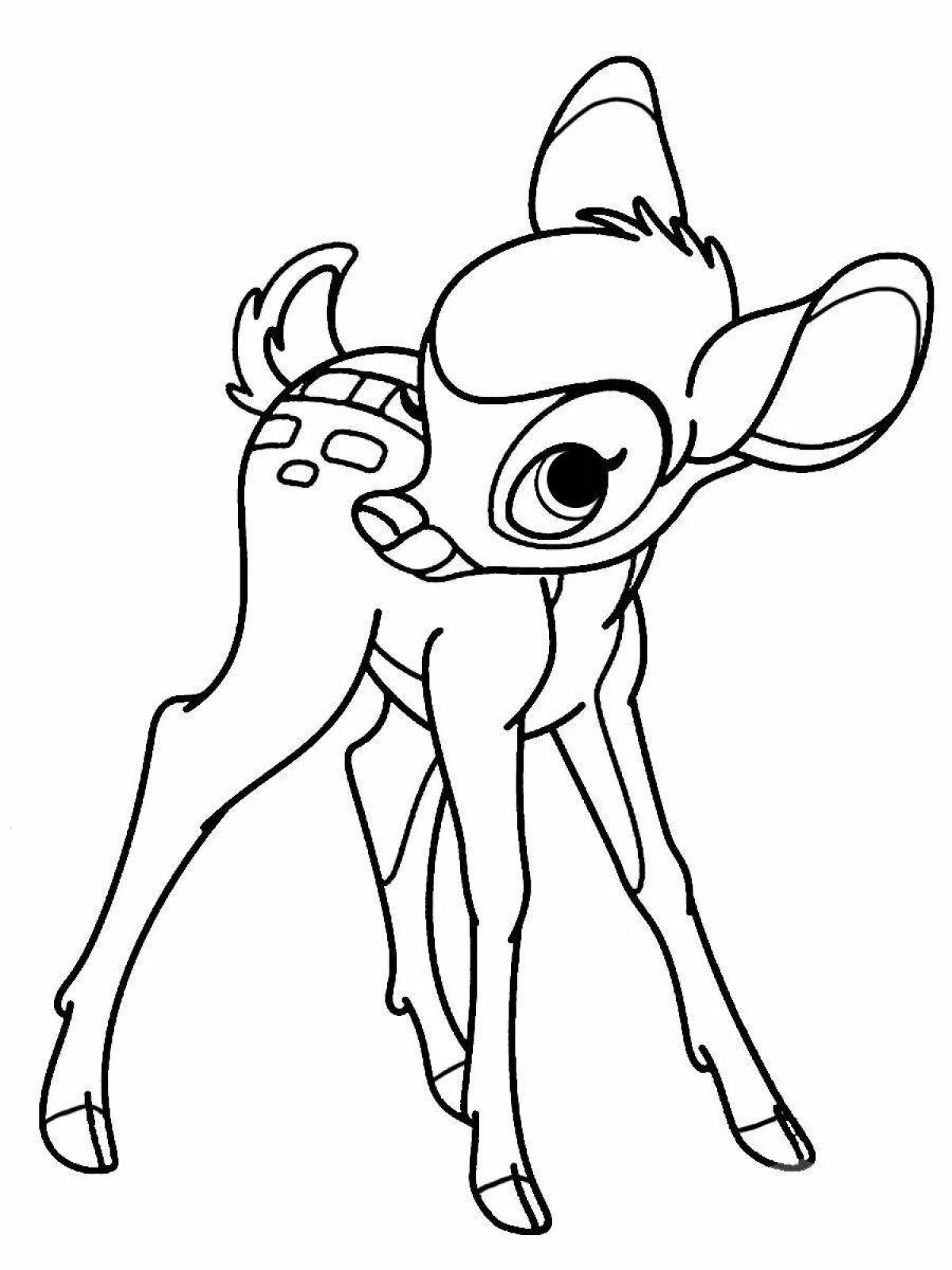 Playtime bambi fawn coloring page