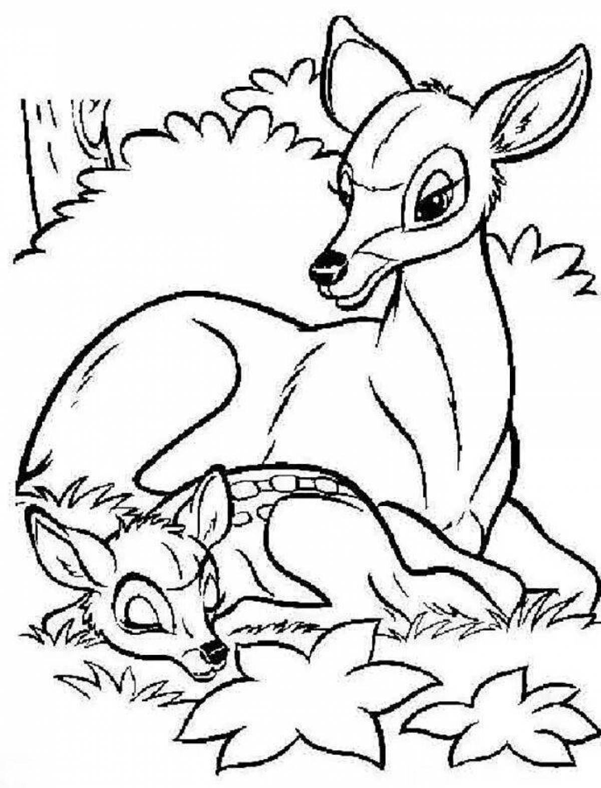 Brilliant bambi fawn coloring page