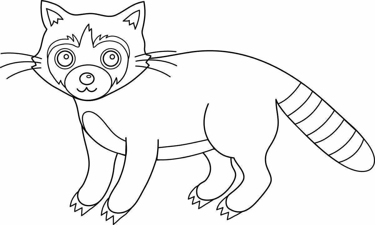 Coloring page bright raccoon
