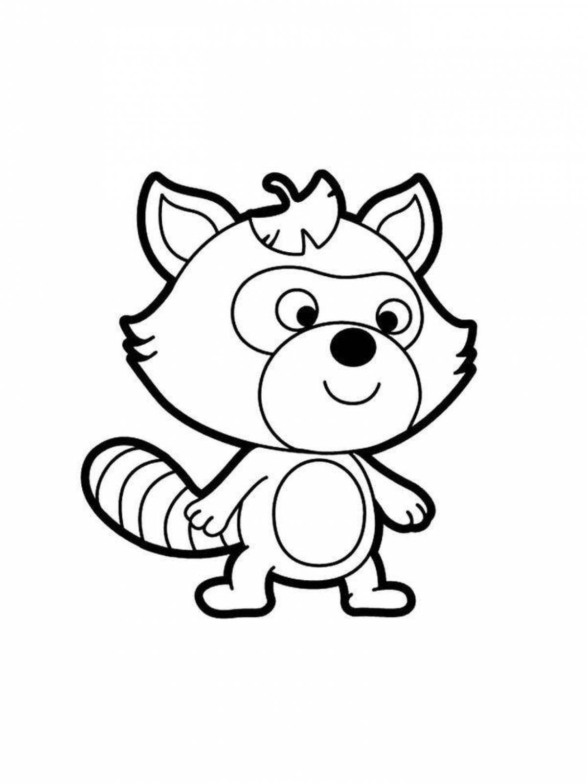 Rampant raccoon coloring page