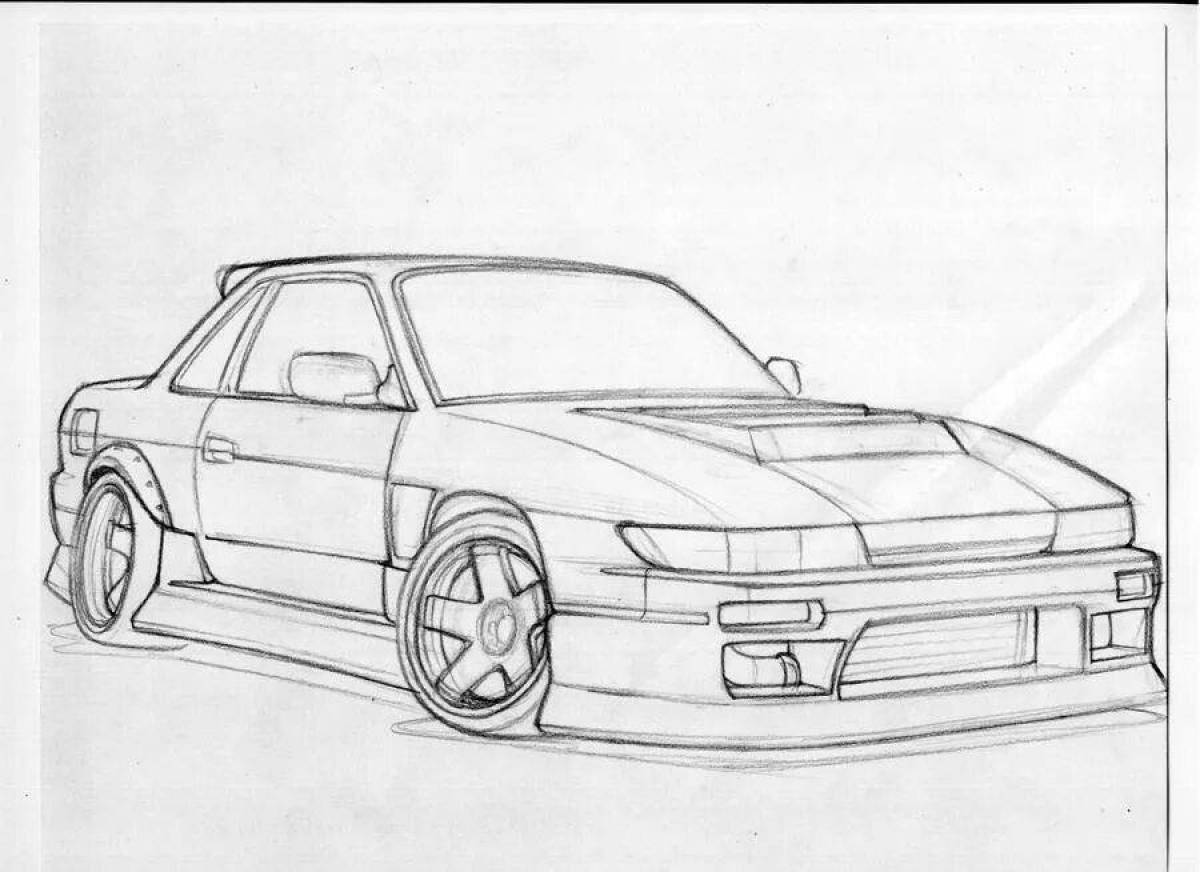 Nissan silvia нарисовать