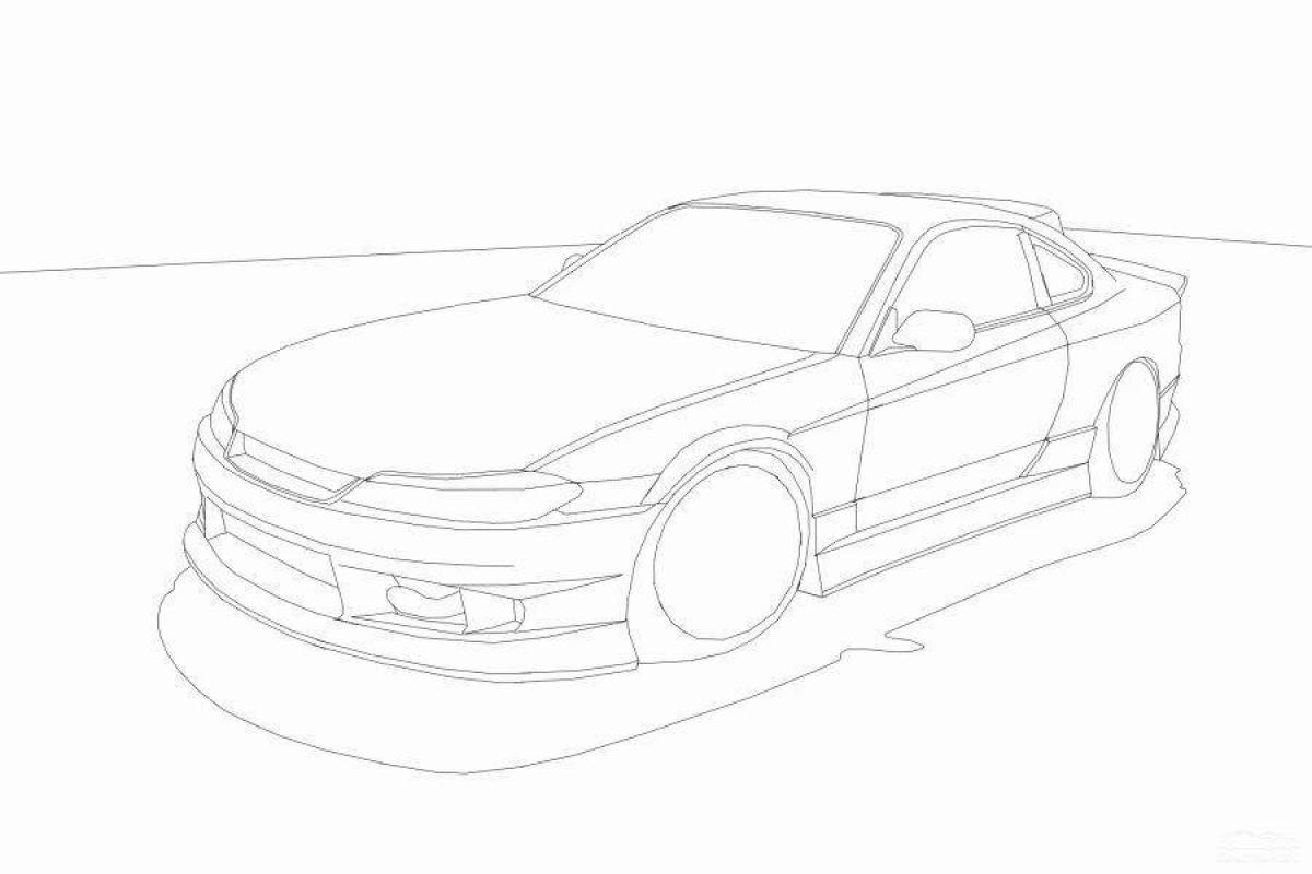 Как нарисовать nissan silvia s15