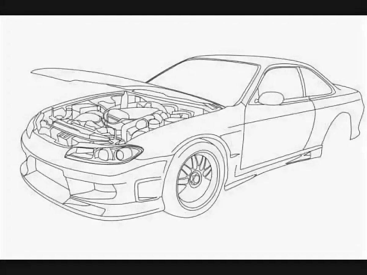 Nissan Silvia s15 раскраска