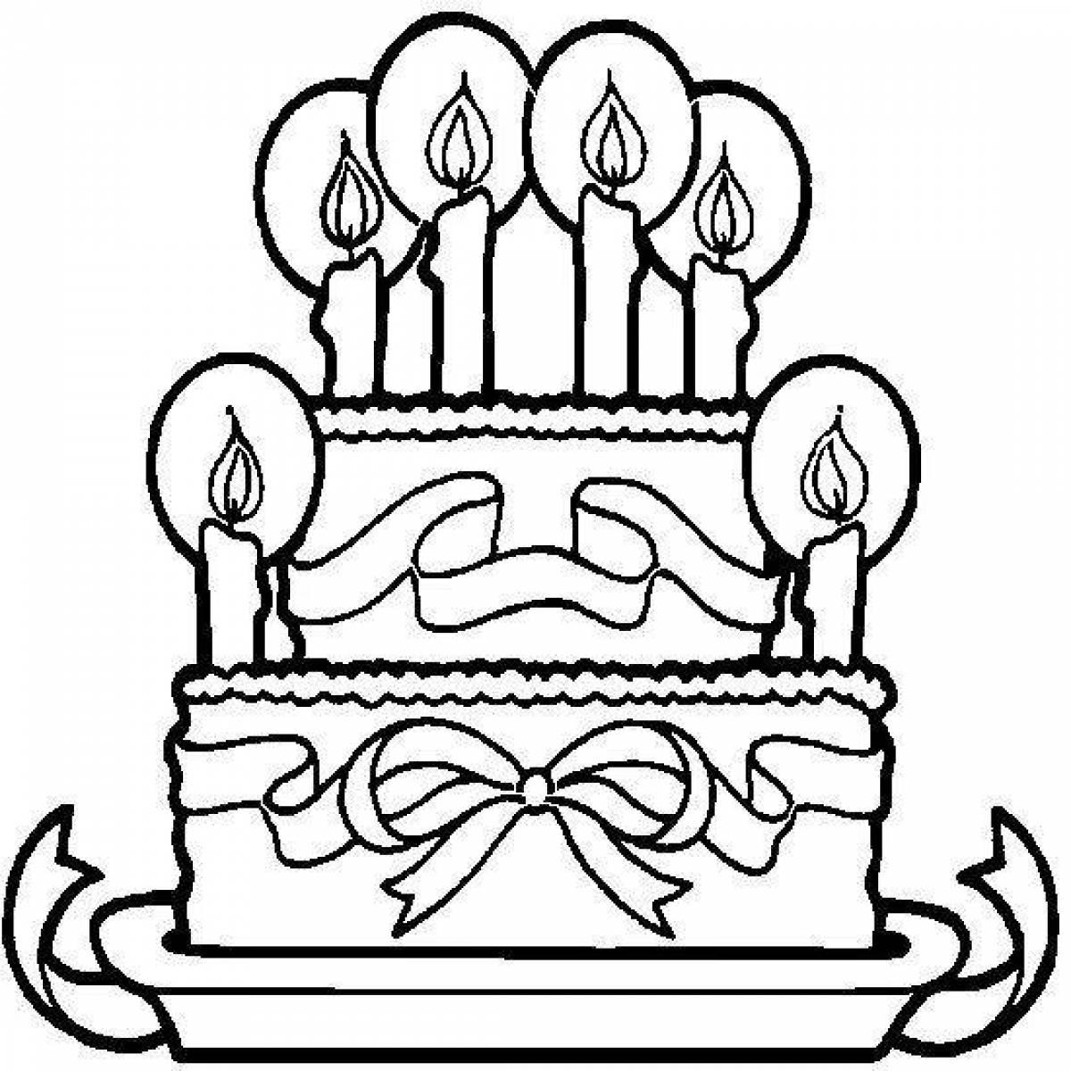 Торт с днем рождения школа раскраска